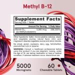 Jarrow Formulas Methyl B12 1000mcg Tablets – Active Form B12 for Energy, Nerves & Brain
