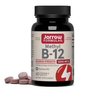 Jarrow Formulas Methyl B12 1000mcg Tablets – Active Form B12 for Energy, Nerves & Brain